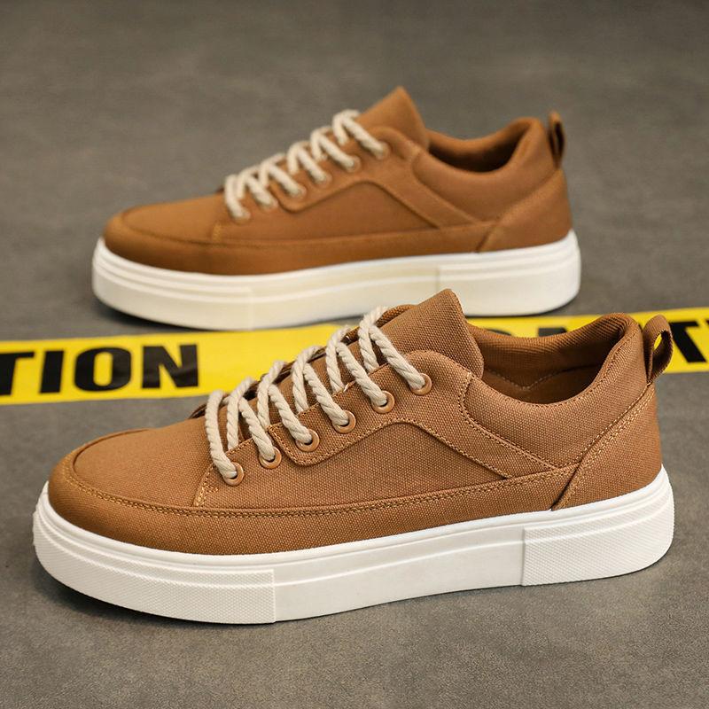 Canvas Men's Shoes Autumn Breathable Niche Design Versatile Casual Board Shoes Men's Inner Height Increase Black Sports Trendy Shoes