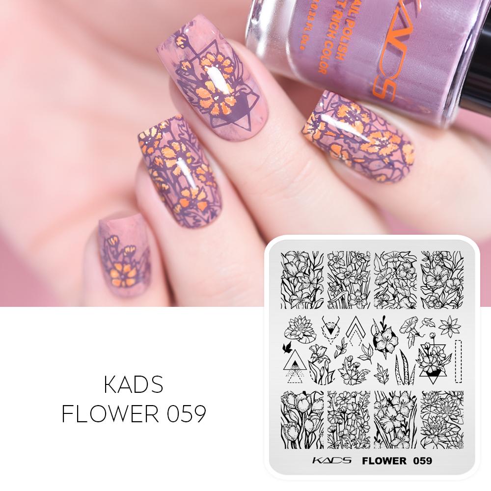 kads Nail Stamp Plates Nature Flower Animal Images Stamping Templates Nail Printing Stencil Tools for Nail Art Design