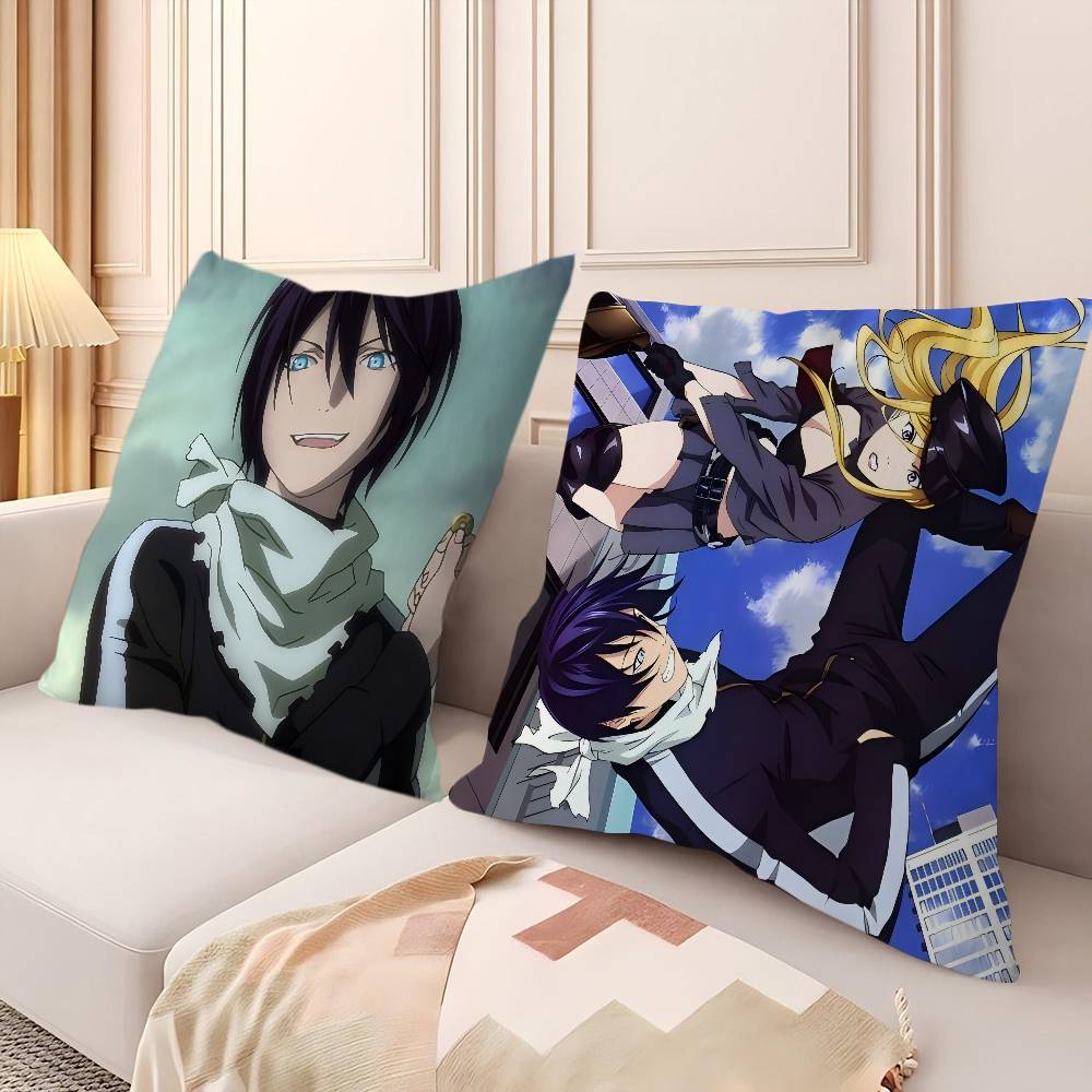 N-Noragami Anime Pillow Covers Cartoon Sofa Decorative Home Double-sided Printing Short Plush Cute Cushion Cover
