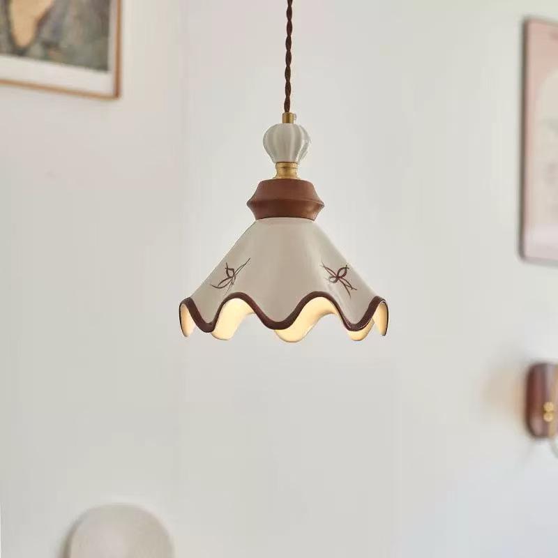 Warm French Vintage Style Ceramic Pendant Light for Restaurant, Bedroom, or Hallway