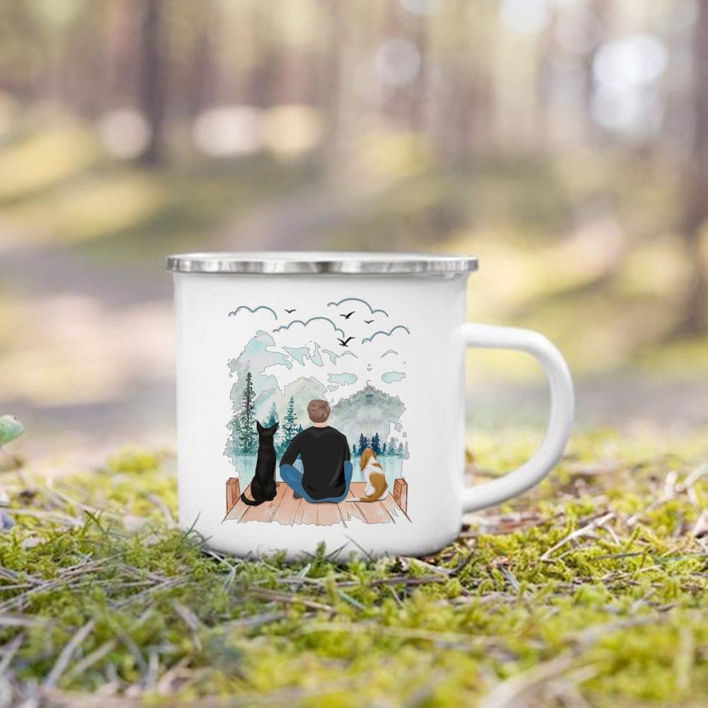 Personalized Name Enamel Mug Custom Dog Lovers Gift for Dog Mom Dog Parents Tea Cup Drink Tea Milk Mugs Festive Best Gifts