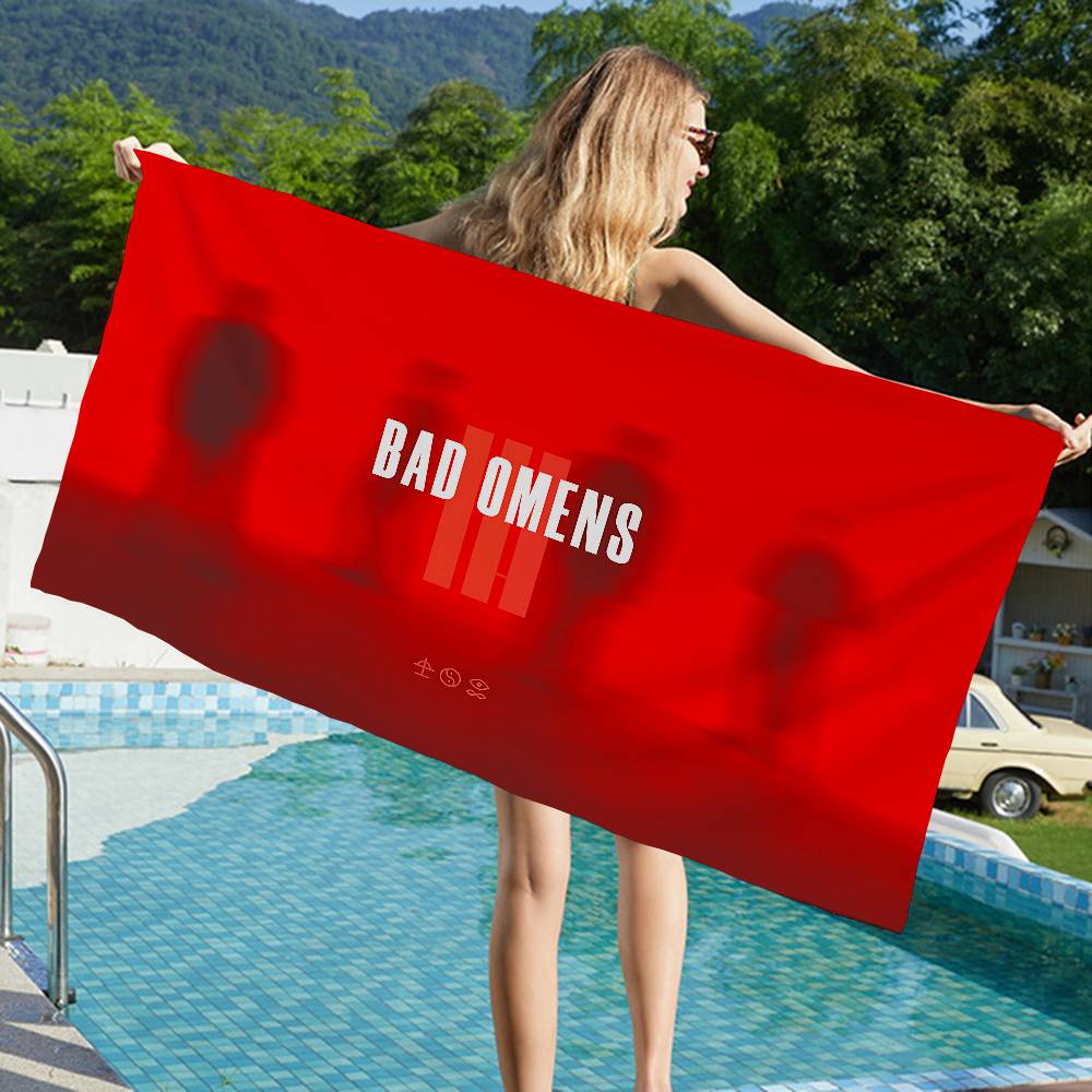 Band B-Bad O-Omens Anime Beach Swimming Towel Soft Absorbent Washcloth Children's Gifts for Kids Travel Camping Gym