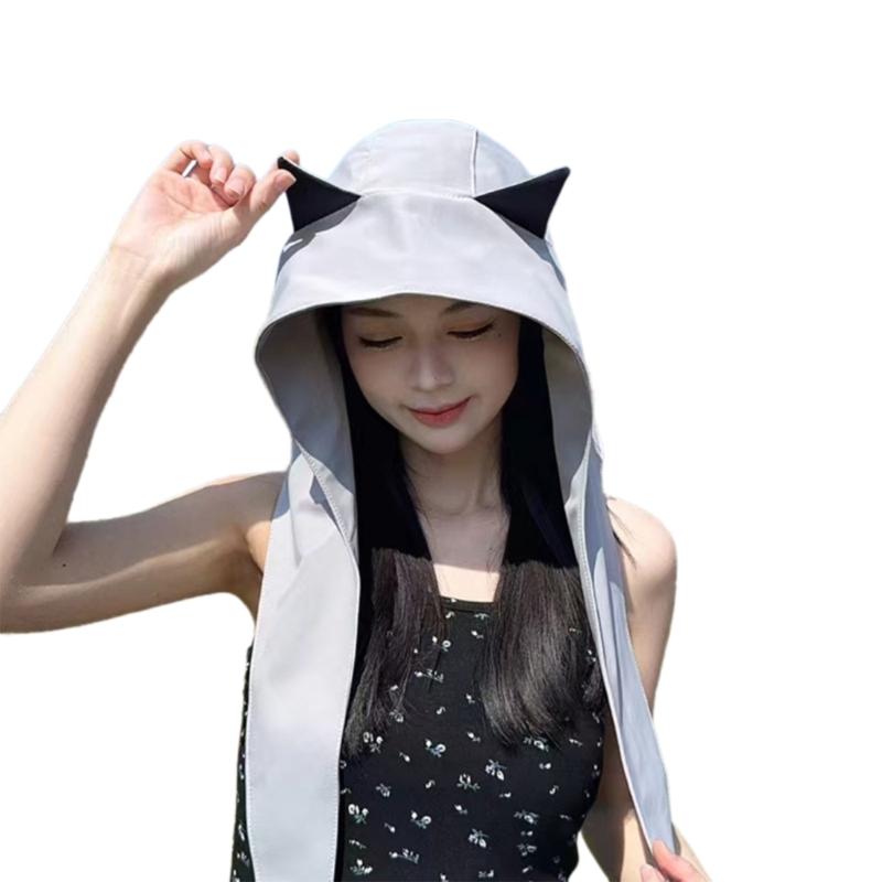 Breathable Soft Sun Protective Hat with Devil Ear Design For Beach Vacation Popular Bag Hat for Various Occasion