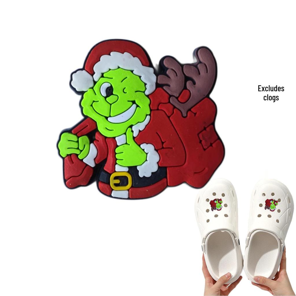 Detachable Christmas Shoe Buckle: PVC Flower Decoration for Hole Shoes