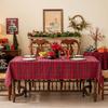 Green Plaid Christmas Tablecloth, Tartan Table Cloth Decorations, Winter Holiday Tablecloths For Rectangle Tables Parties Dining