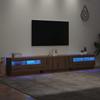 vidaXL Meuble TV avec lumières LED chêne artisanal bois d'ingénierie 3329168