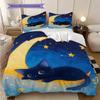 Black Cat Pattern Bedding Quilt Set Quilt Cover Pillowcase Home Decoration Birthday Gift (1 * duvet cover + 2 * pillowcase, without core)