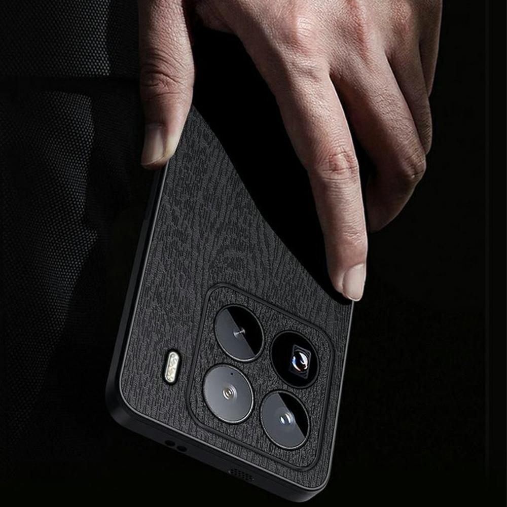 For Xiaomi 15 Pro Case Wood Texture PU Leather Coated PC+TPU Phone Cover