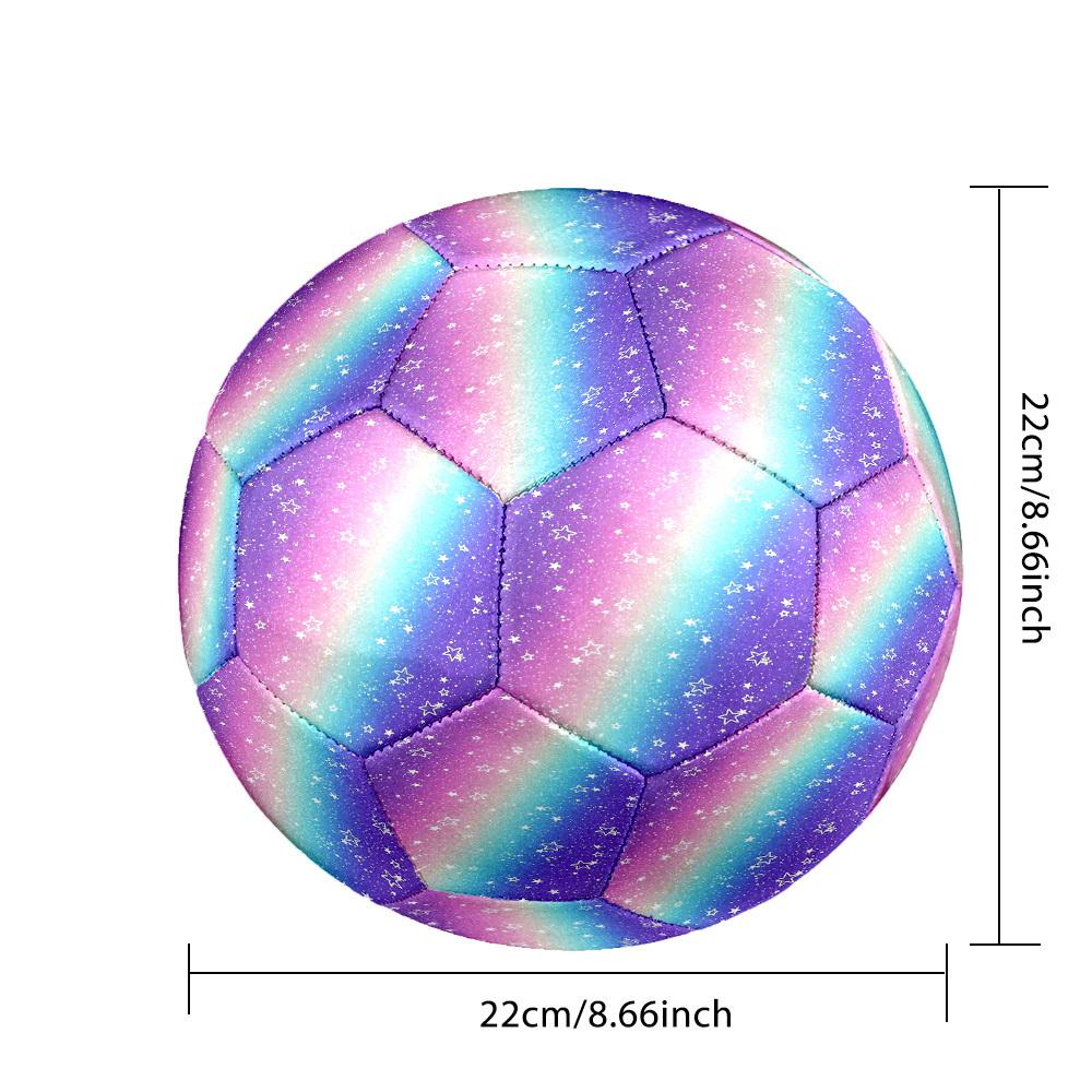 1pc Rainbow Starry Sky Size 5 Soccer Ball Professional Match Training Football Indoor &Outdoor Sports Ball Lightweight Durable m6514