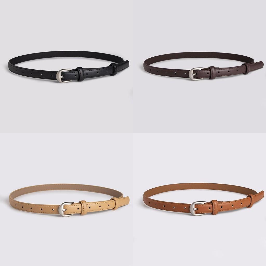 Faux Simple Women Leather Waist Belt Office Casual Fashion Round Buckle Metal