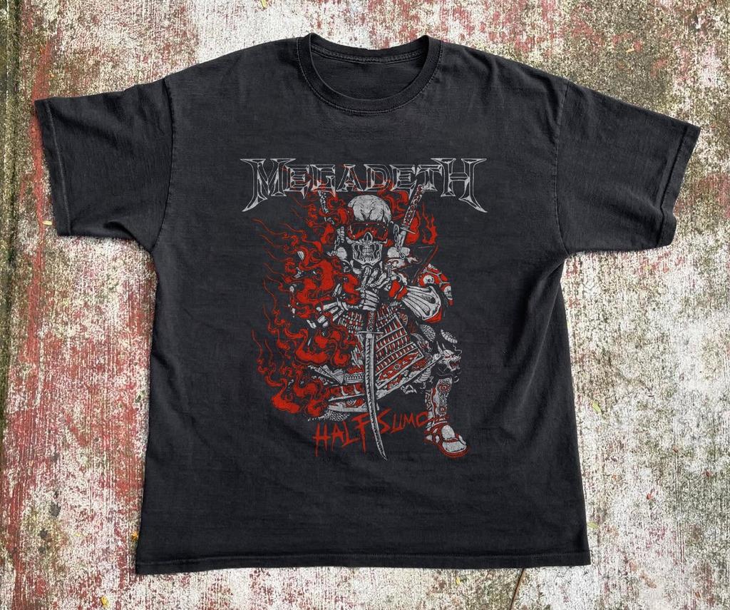 Megadeth Samurai Skull Graphic T-shirt, Unisex Black T-shirt, Size S-5XL