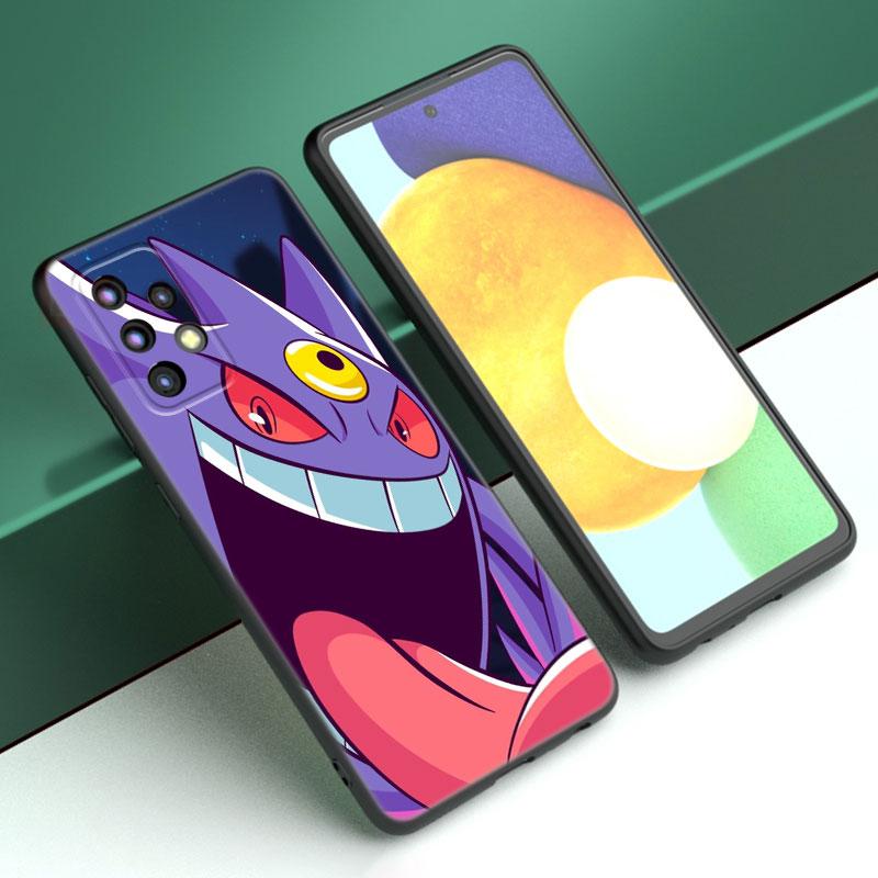 Dark P-Pokemon G-Gengar Case For Samsung A13 A22 A24 A32 A23 A25 A34 A35 A52S A53 A54 A55 A73 5G A12 A14 A15 A31 A33 A50 A51 A72