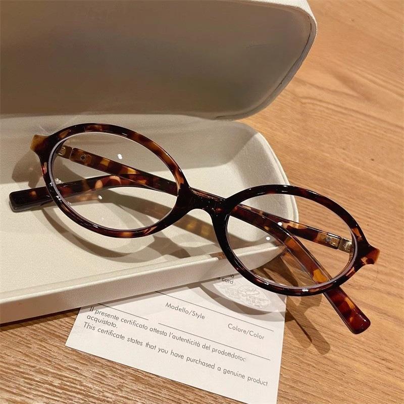 

Retro Korean Natural Face Frame Anti Blue Light Glasses Popular Small Oval Sunglasses Unisex Outdoor Travel Fashion Eyewear