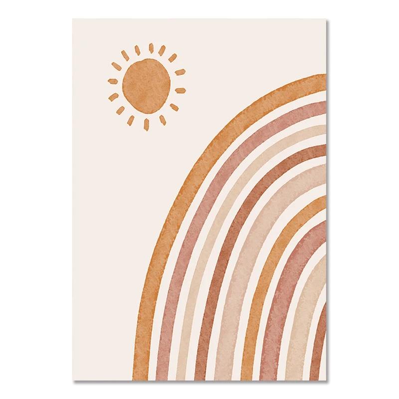 Nursery Wall Posters Sun Rainbow Canvas Painting Alphabet Print Number Poster Nordic Wall Art Pictures for Kids Room ati