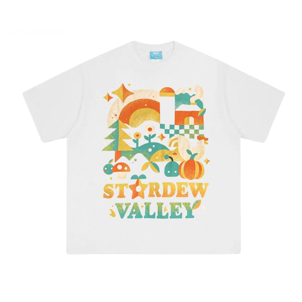 

Stardew Valley TOPS Shooting Role Playing Games Manga Printing Summer 100% Cotton Comfortable Tee Gaming Cute T-shirt XXL білий