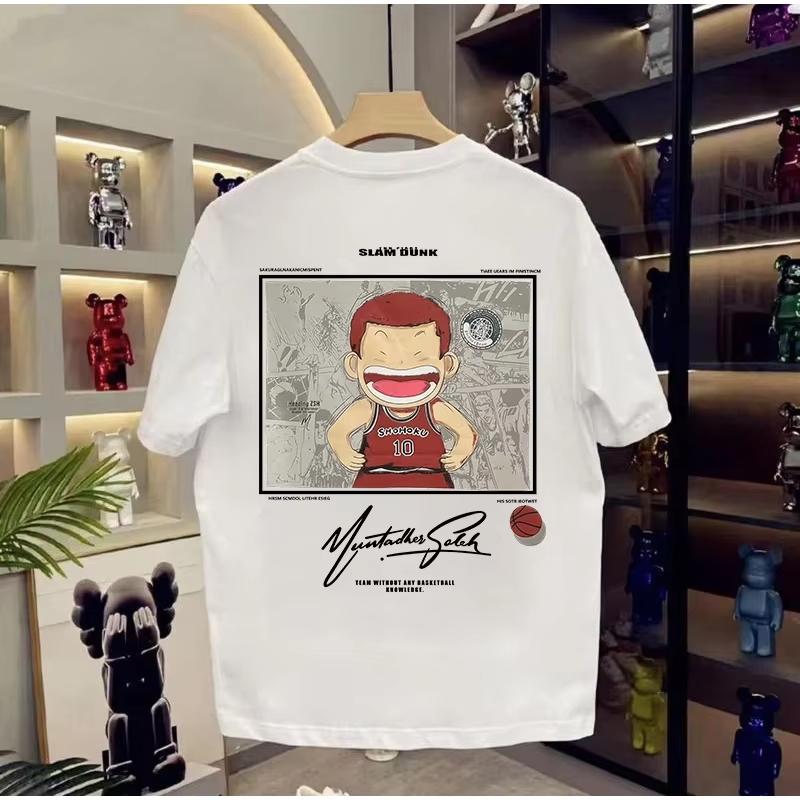 2025 Hot New Anime Print Anime Slam Dunk Master Men's T-shirt Summer Fashion Breathable  Suitable for Both Men Women's Top