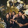 2026 Happy New Year Black Gold Balloon Set – Digital and Foil Decorations