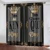 2PCS - King Theme Festival Atmosphere Printed Curtains, Suitable for Bedroom and Living Room Home Decoration