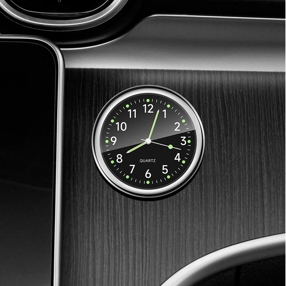 Mini Quartz Clock For Car Glow In The Dark Car Dashboard Watch Small Analog Clock Stick On Clock For Car Dashboard Analog Car