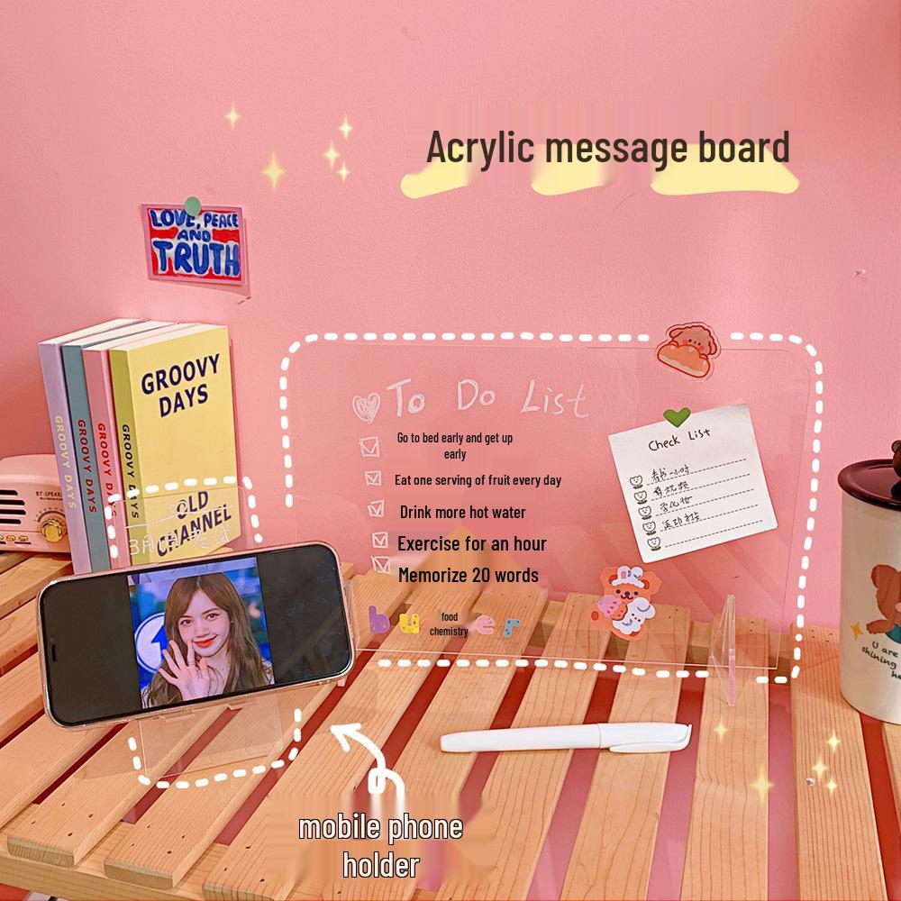 Minimalist Transparent Acrylic Mini Memo Board - Portable Creative Writing Pad for Students