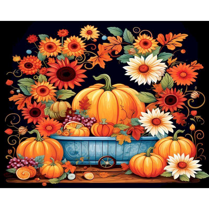 GATYZTORY Oil Painting By Numbers Handpainted Picture Drawing Pumpkin Flower Diy Crafts On Canvas Gift For Adults Home Garden