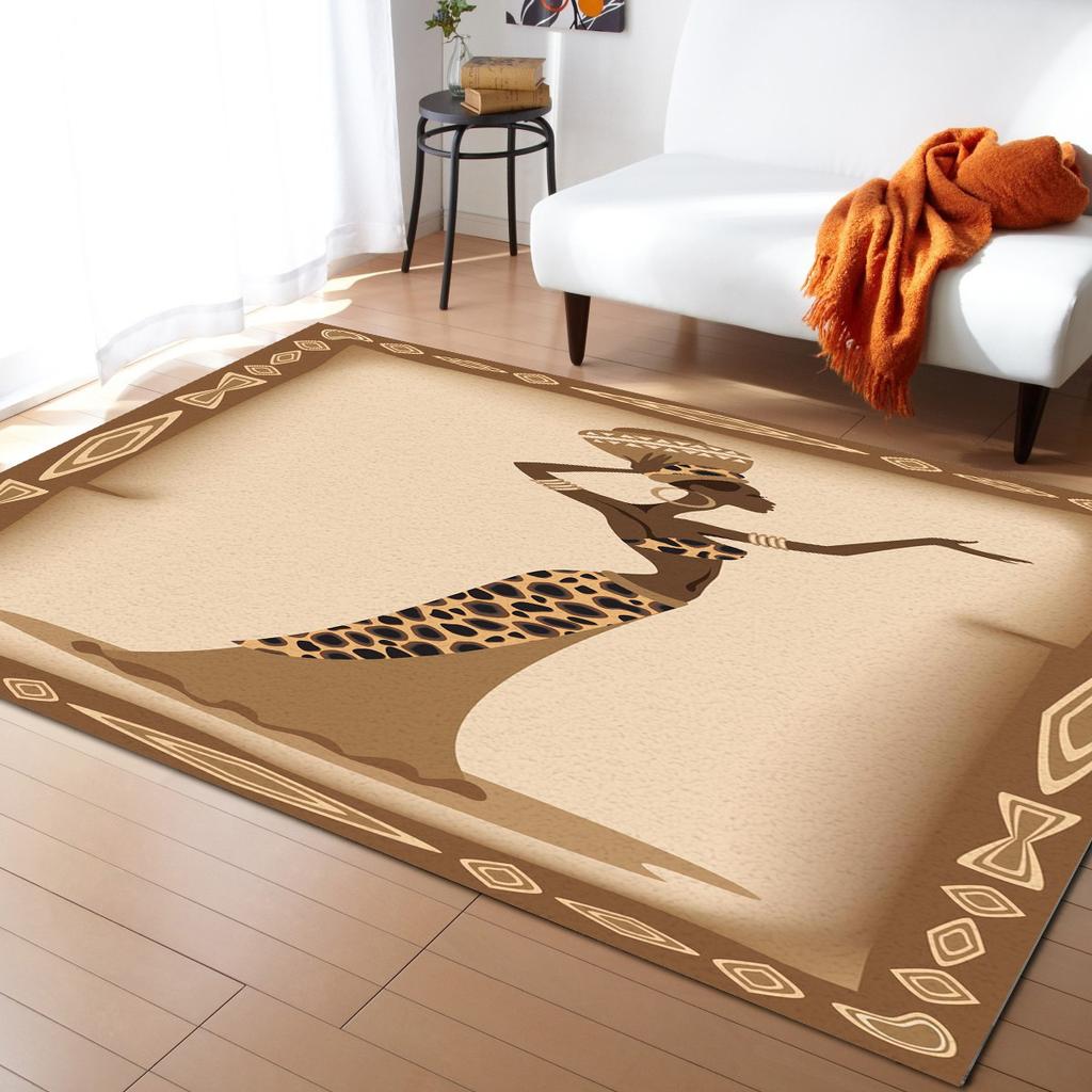 African Tribe Pattern Carpet Bedroom Decor Rug Living Room Carpet Hallway Balcony Doormat Kitchen Bathroom Non-Slip Floor Mat