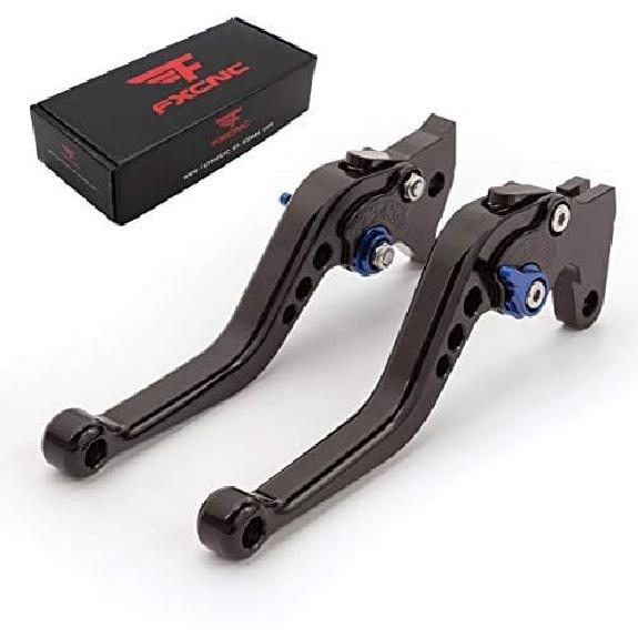 

FXCNC Brake Clutch Levers for Z250SL 16-17, NINJA 300R Z300 13-18, NINJA 250R 08-12, VERSYS 300X 17-20, Ninja 400 18-20, Z250 13-14, KLX150S 09-13, Black Lever with Blue Adj