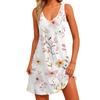 Women's Casual Sundress With Pockets Summer Boho Beach Dress T-Shirts Dress V Neck Loose Tank Dresses