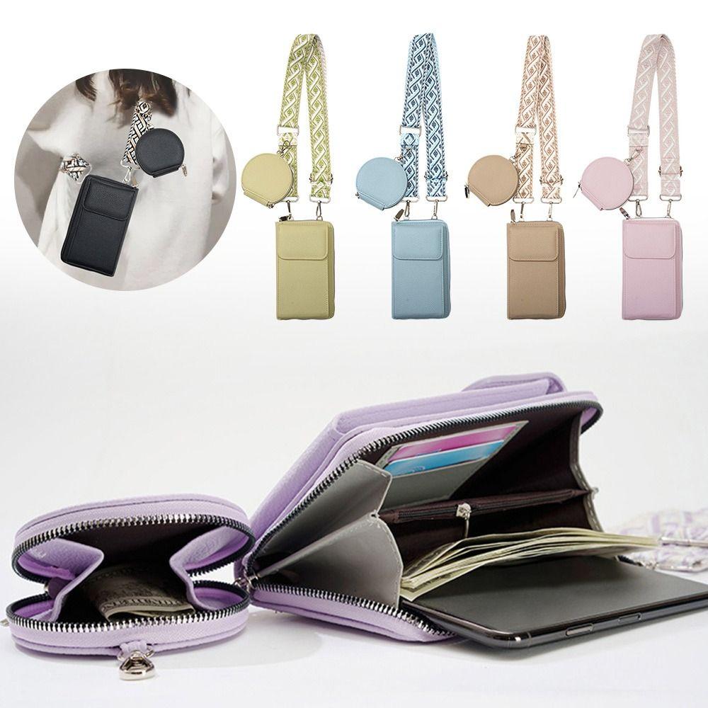 

Large Capacity Crossbody Bag PU Leather Mobile Phone Bag Fashion Shoulder Bag жовтий