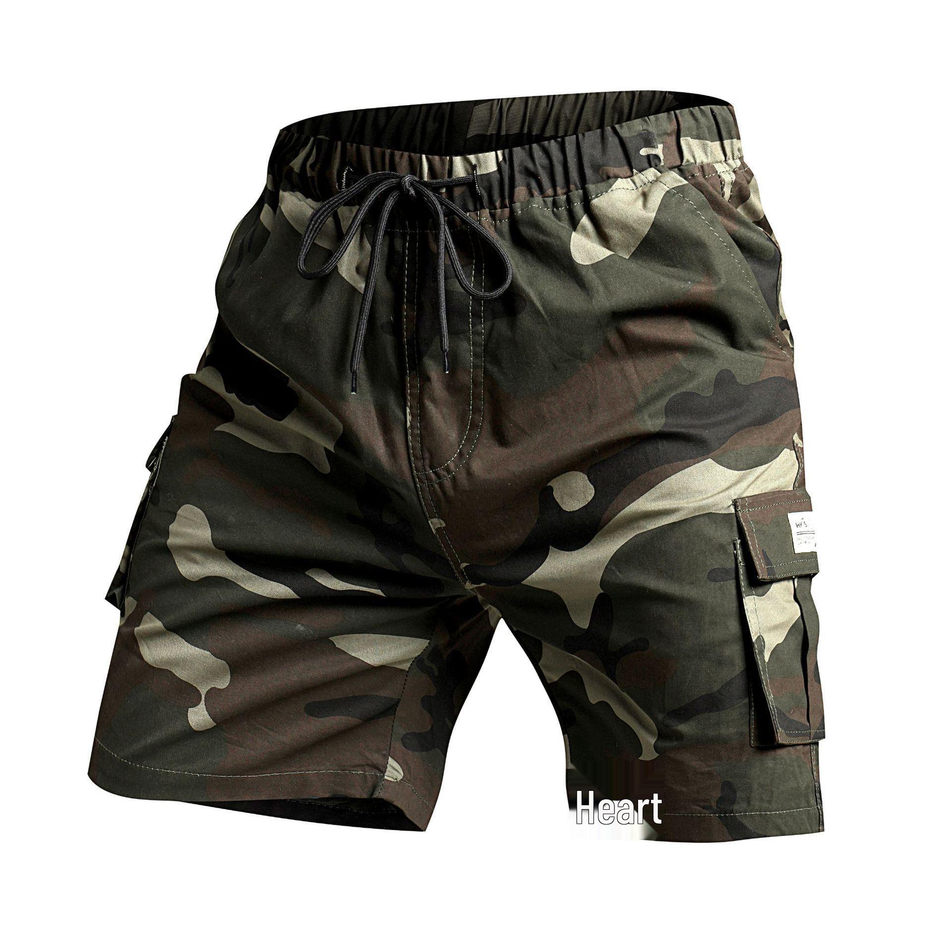 

Men s Plus Size Camouflage Casual 5-Point Work Shorts - European & American Style 2XL