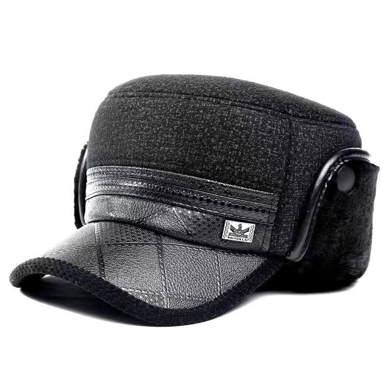 Men's Winter Thickened Warm Hat - Cold-Proof Cotton Lei Feng Style for Middle-Aged and Elderly