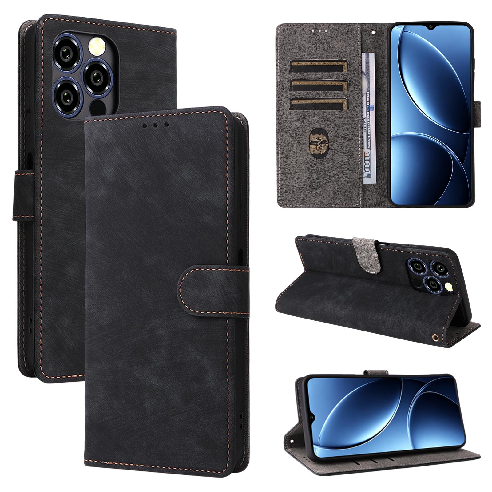 Flip Case for Oukitel C17 with Magnetic Closure Wallet Leather Phone Case for Oukitel C17 чёрный