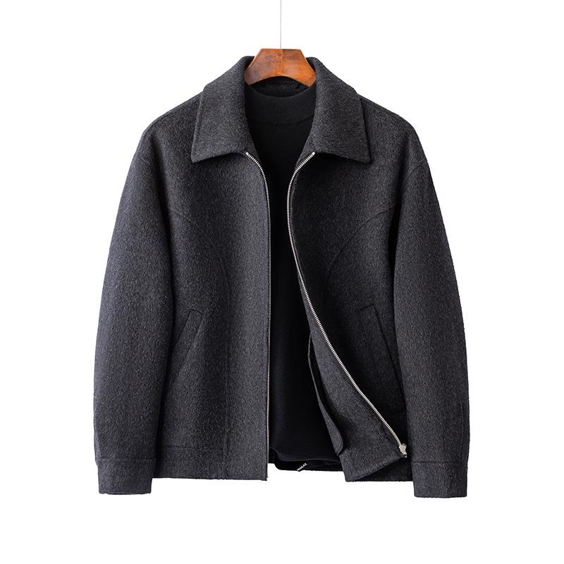 Men's Heavyweight Double-Faced Wool Coat - Thick, Warm Lapel Jacket for Autumn/Winter 2025