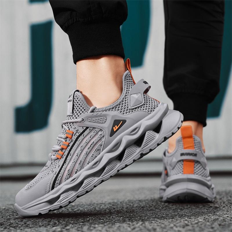 Warrior Casual Versatile Fashion Breathable Comfortable Simple Lightweight Increased Height Low-Top Lifestyle Shoes Men sneakers Gray WXY(ZA)-470404