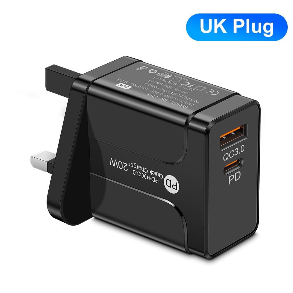 

Беспроводное зарядное устройство для iPhone 15/14 + USB C PD QC3.0 20 Вт - автоматическое выравнивание, сертифицировано MFi, компактное для использования в автомобиле/дома, лидер продаж UK Black