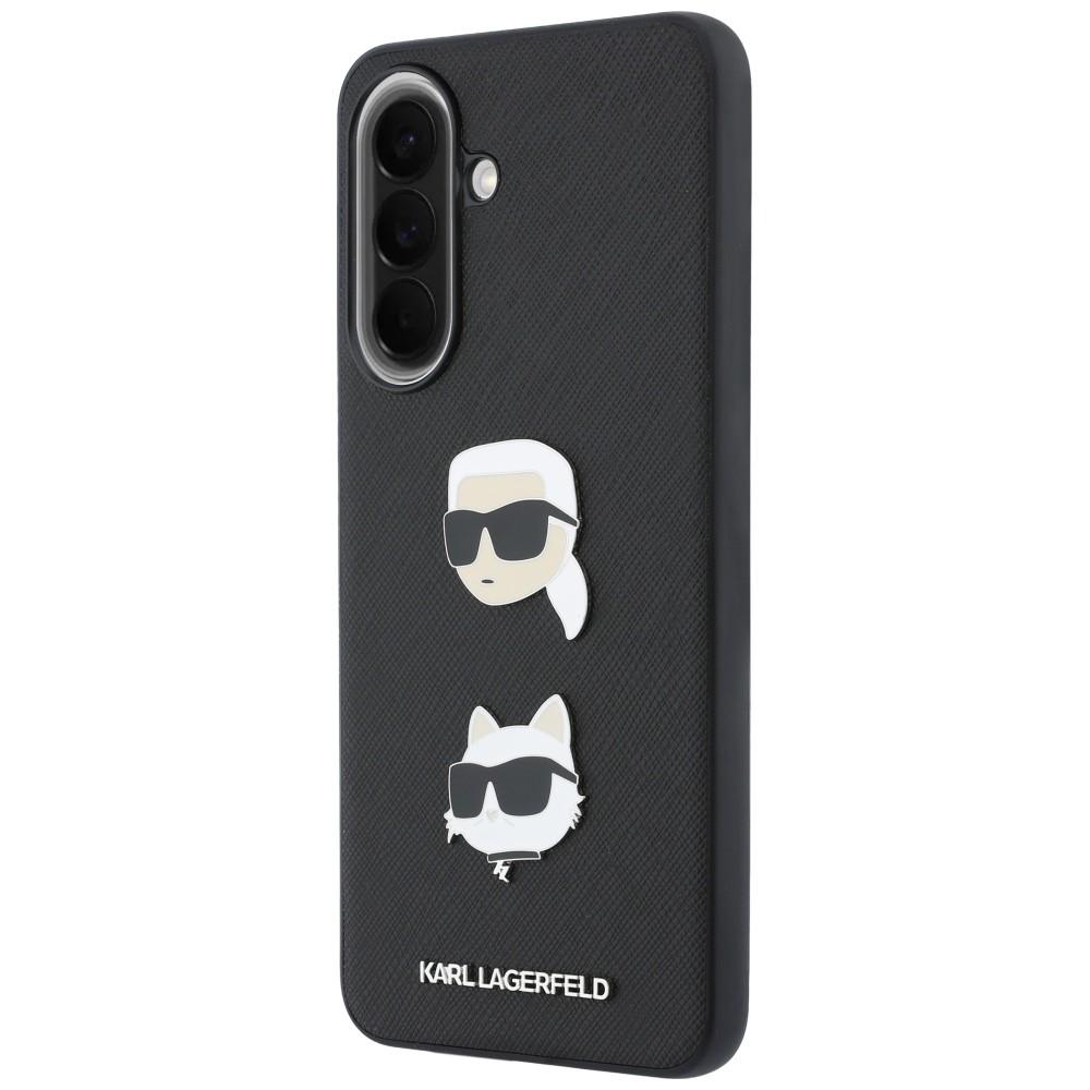 Karl Lagerfeld Case with Karl&Choupette Heads Pins&Logo for Samsung Galaxy A37 5G Black