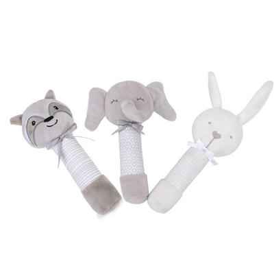 BBSKY Plush Baby Rattle Stick - Cartoon Animal Toy for Hand Grabbing