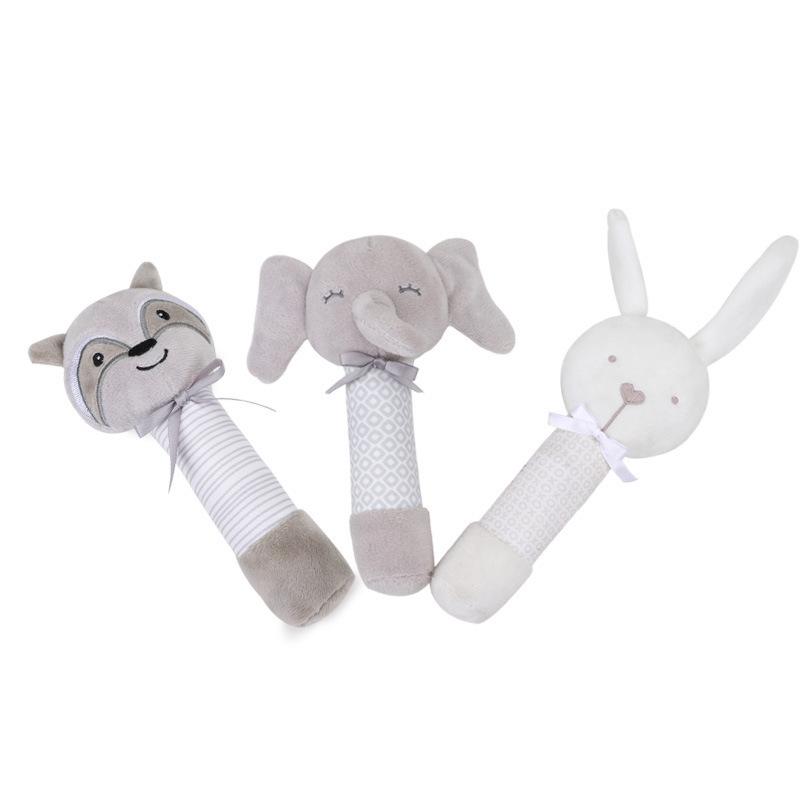 BBSKY Plush Animal Baby Rattle Stick – Hand Grip Toy for Infants