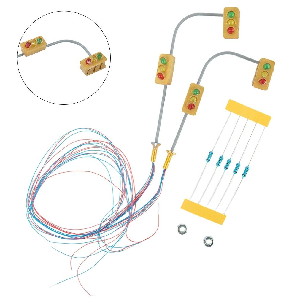 Green At Bottom Painted Signals With LEDs Yellow In Middle