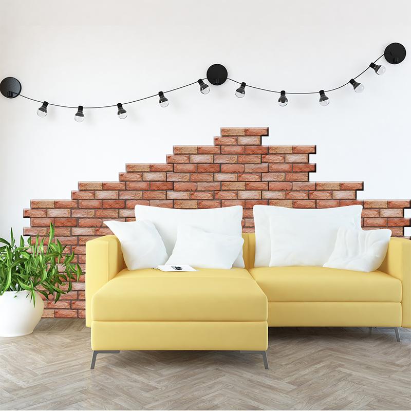 1Pcs 30X30Cm Self-Adhesive 3D Brick Wall Panels Waterproof Vintage Style Stickers For Bathroom Fireplace Decor Installation