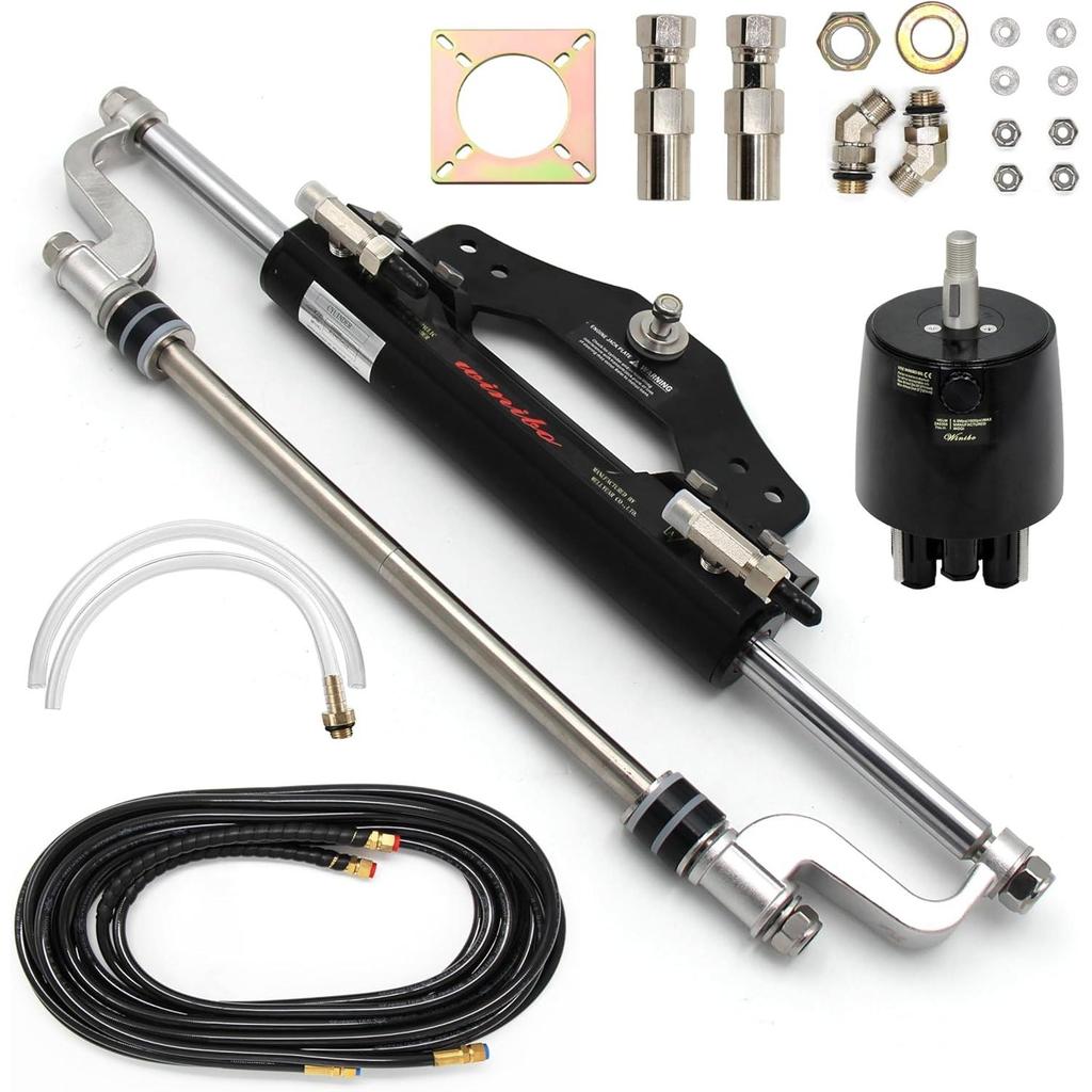 Winibo ZA0350 Hydraulischer Auenbordlenksatz Mit Pump Kompaktzylinder, Rohr
