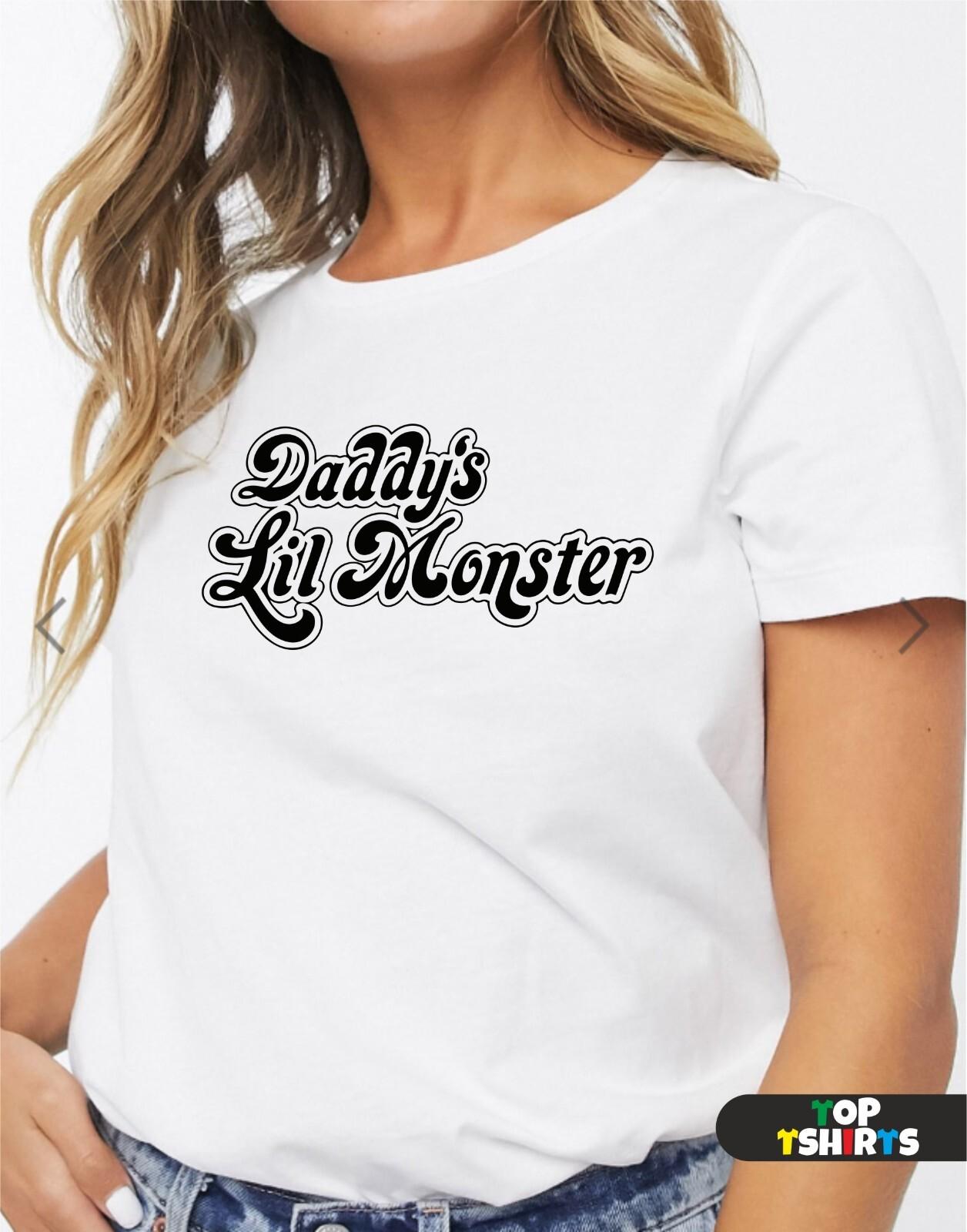 Daddy s Lil Monster Halloween Cosplay Suicide Squad Harley Quinn T-Shirt Mens Womens Tees Top Tee Top M