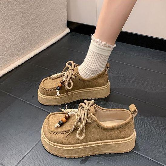 Popular kangaroo shoes retro single shoes small lazy shoes all-inclusive thick-soled heightening Birkenstocks women's 2025 autumn and winter