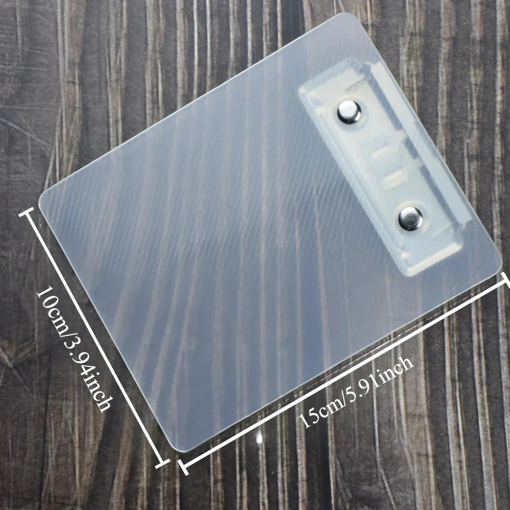 5Pcs Mini Transparent Clipboard Small File Folder Organizer Writing Paper Holder Clip Board Stationery Office School Supplies
