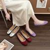Fashion Complex Mary Jane Shoes Round Head Lace Ballet Shoes Women's Summer Flats Single Shoes