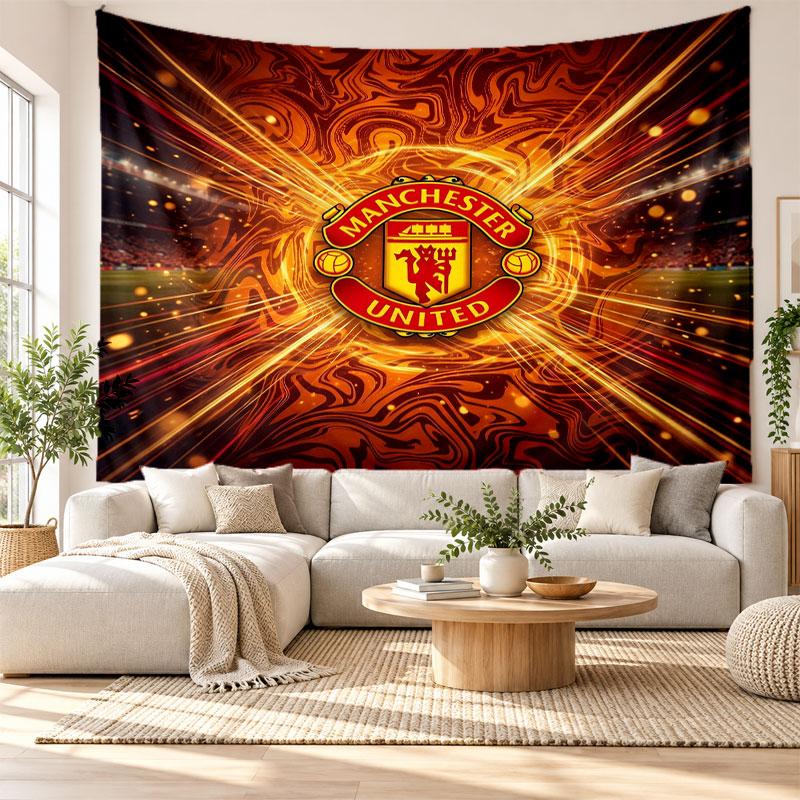 Manchester United Wall Tapestry, Soft Fabric Wall Hanging, Decorative Backdrop For Bedroom Home Wall Art