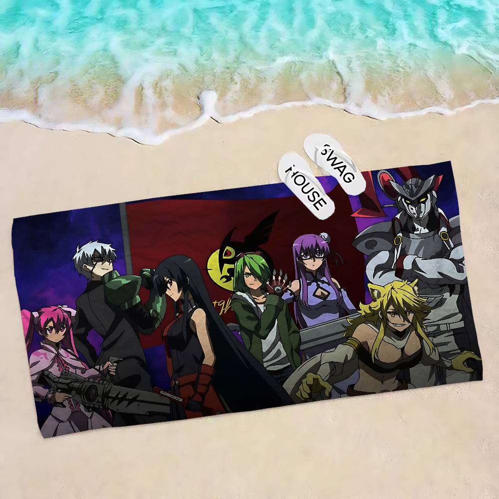Japanese Anime Akame Ga KILL Beach Towel Colorful Bath Towels for Girl Microfiber Quick Dry Sand Free Beach Spa Gym Pool