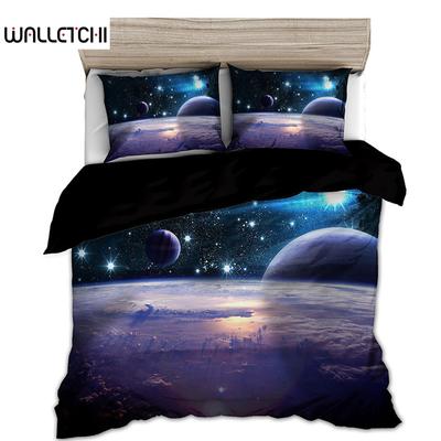 Space Star 3d Galaxy Duvet Cover Set Single Double Twin/Queen 2pcs/3pcs Bedding Sets Universe Outer Space Themed Bed Linen