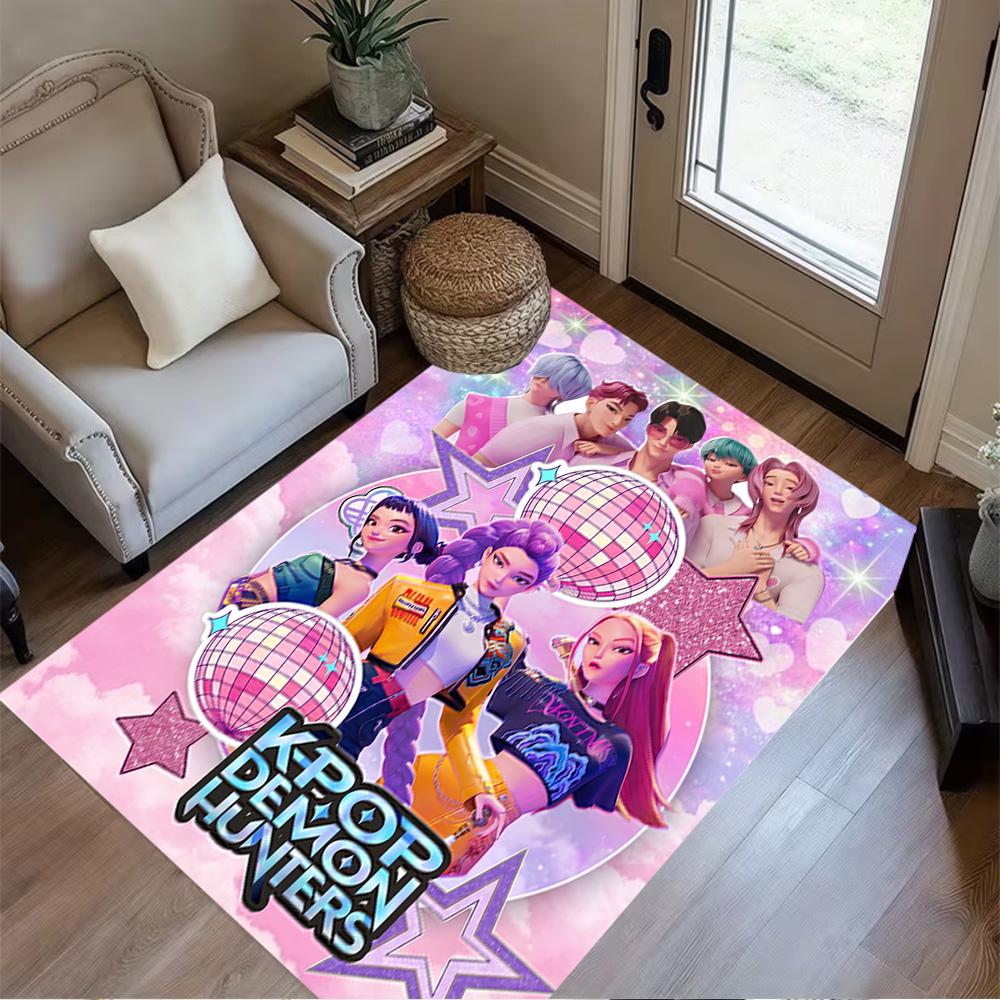 K-pop Demon Hunters Area Rug Design for Foyer Kitchen Living Rooms Dining Room Antislip Carpet Office home decor