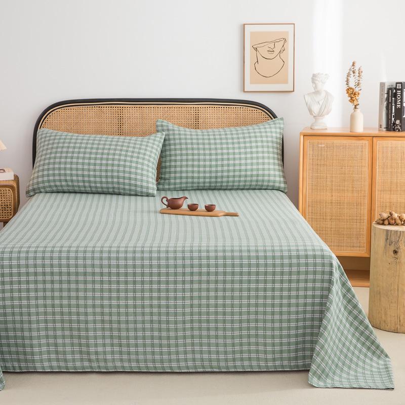 Wholesale 100% cotton old coarse cloth sheets pure cotton kang single three-piece set single piece soft mat student dormitory mat